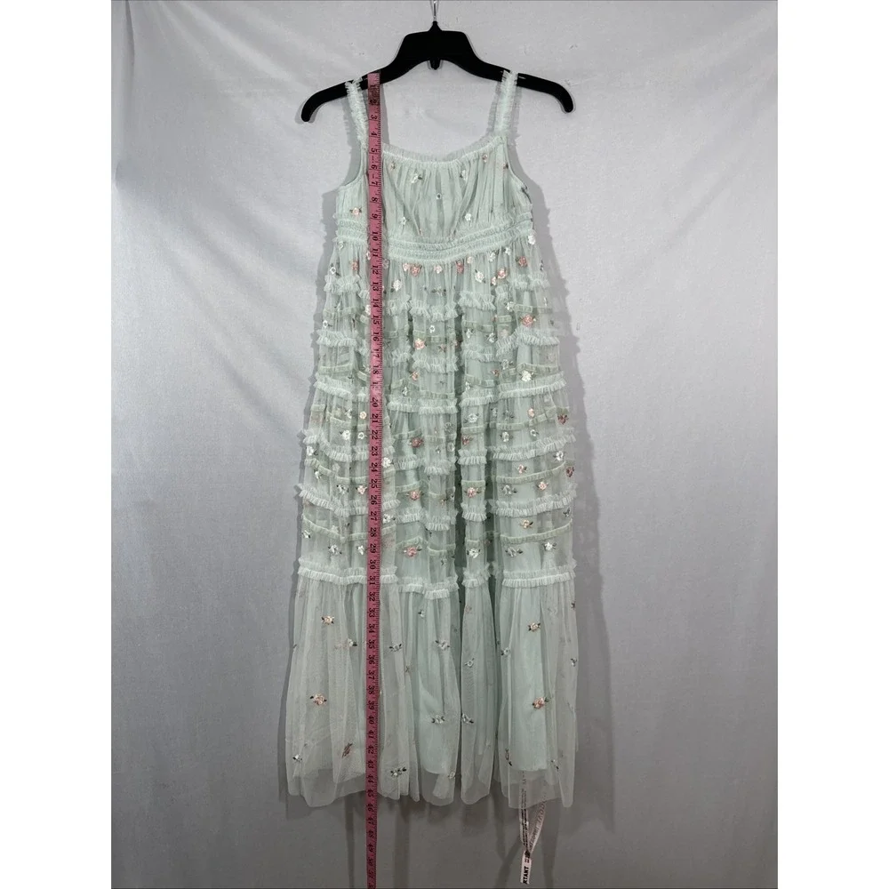 NWT Mac Duggal [Little Girls 10 ] 8217 RuffleEmbroidered Floral Long Dress J1945